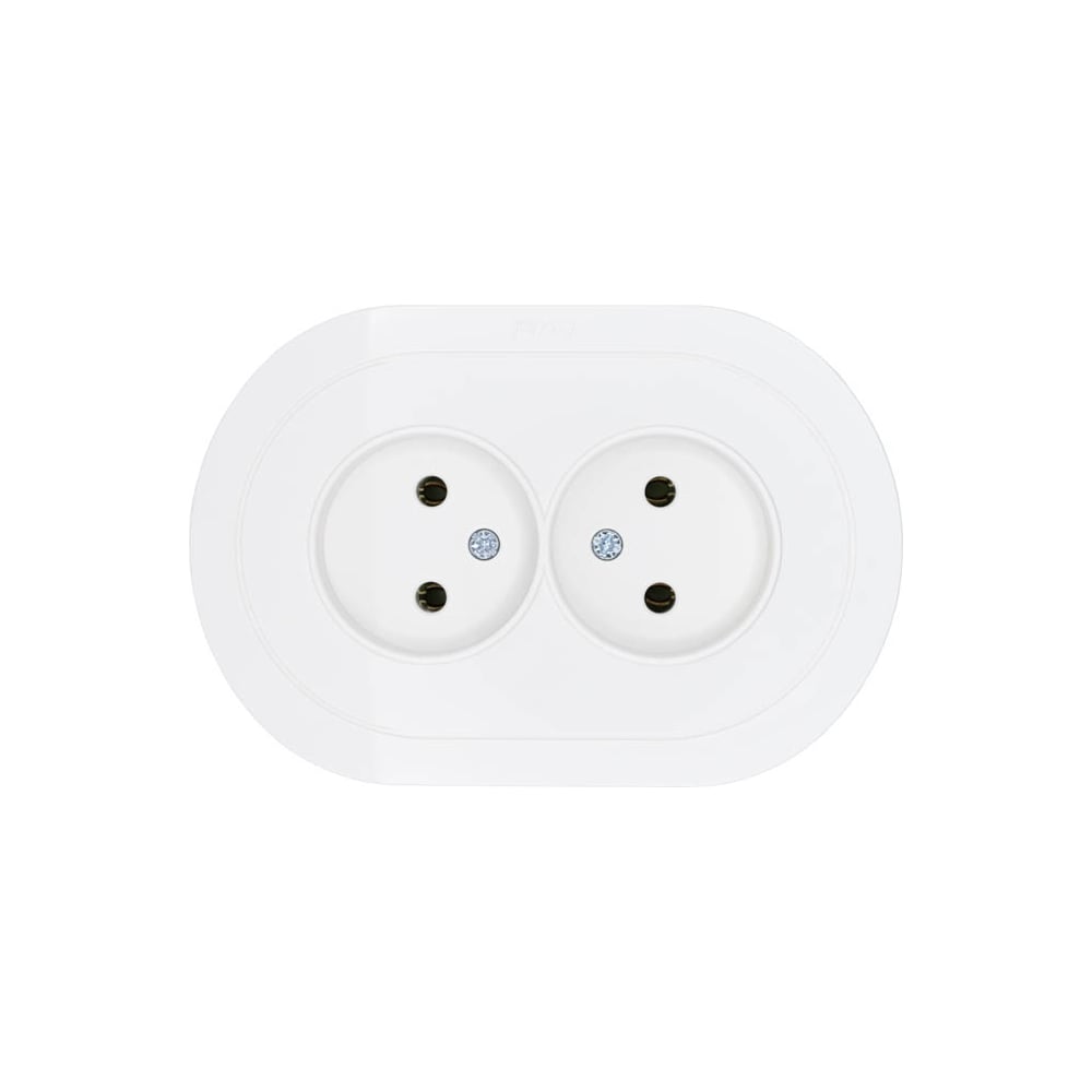 Изображение товара Розетка двойная Lezard OSEN без заземления, IP20, белая, монтаж скрытый, 744-0200-128B