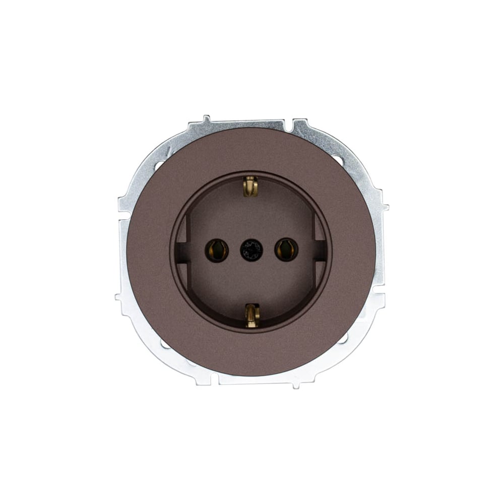 Изображение товара Розетка Lezard OSEN с заземлением, силиовая, шоколад, упаковка 10 шт