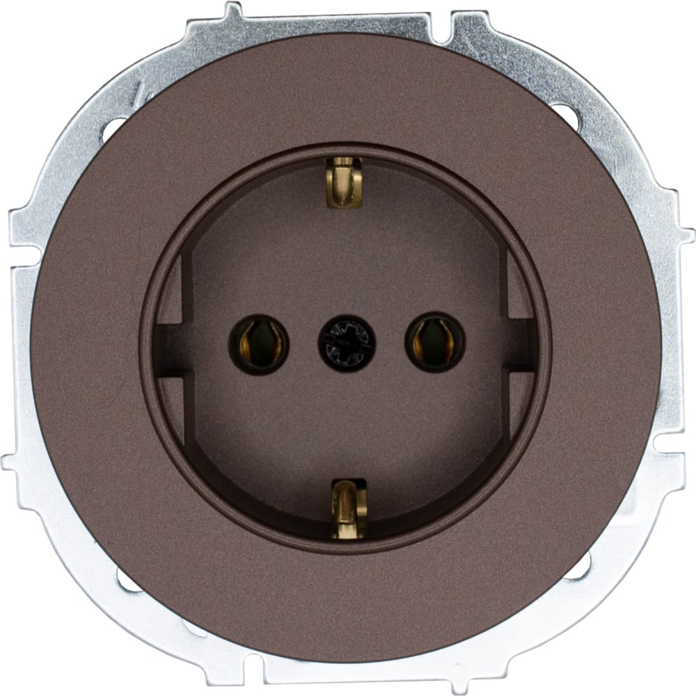 Изображение товара Розетка Lezard OSEN с заземлением, силиовая, шоколад, упаковка 10 шт