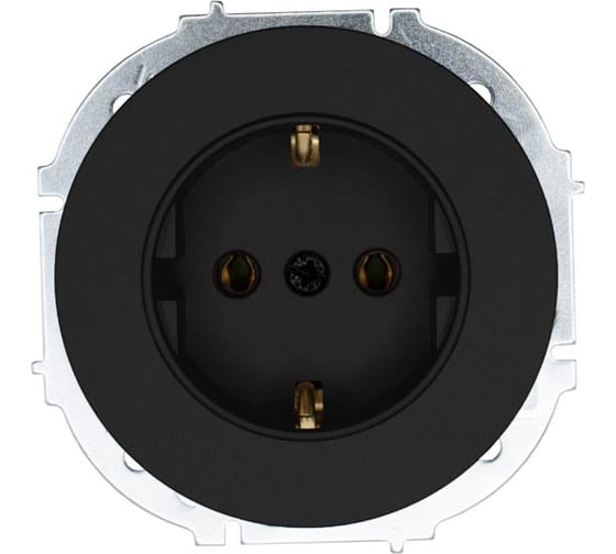 Изображение товара Розетка Lezard OSEN с заземлением, ПБТ, чёрный бархат, упаковка 10 шт 743-4288-122B