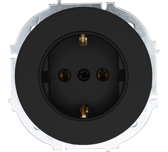 Изображение товара Розетка с/з ПБТ (упаковка 10 шт) Lezard OSEN чёрный бархат 743-4288-122B