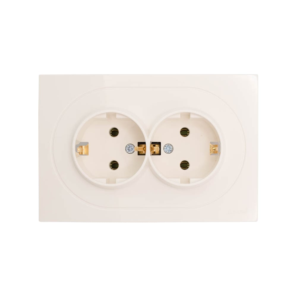 Изображение товара Розетка двойная Lezard OSEN с заземлением слоновая кость