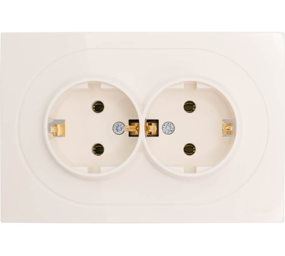 Изображение товара Розетка двойная Lezard OSEN с заземлением, ПБТ, слоновая кость 743-9000-127B
