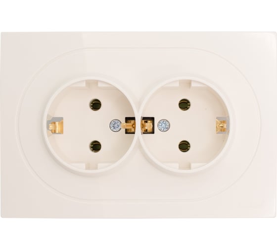 Изображение товара Розетка двойная с/з ПБТ Lezard OSEN слоновая кость 743-9000-127B