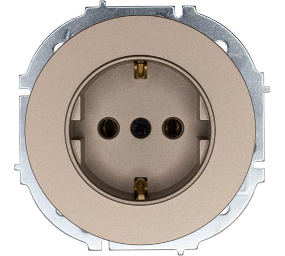 Изображение товара Розетка Lezard OSEN с заземлением, ПБТ, титан, упаковка 10 шт 743-3788-122B
