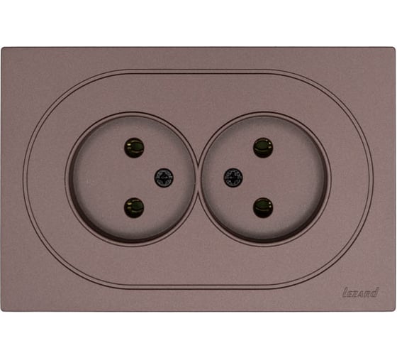 Изображение товара Розетка двойная Lezard OSEN без заземления, ПБТ, шоколад 743-7300-128B