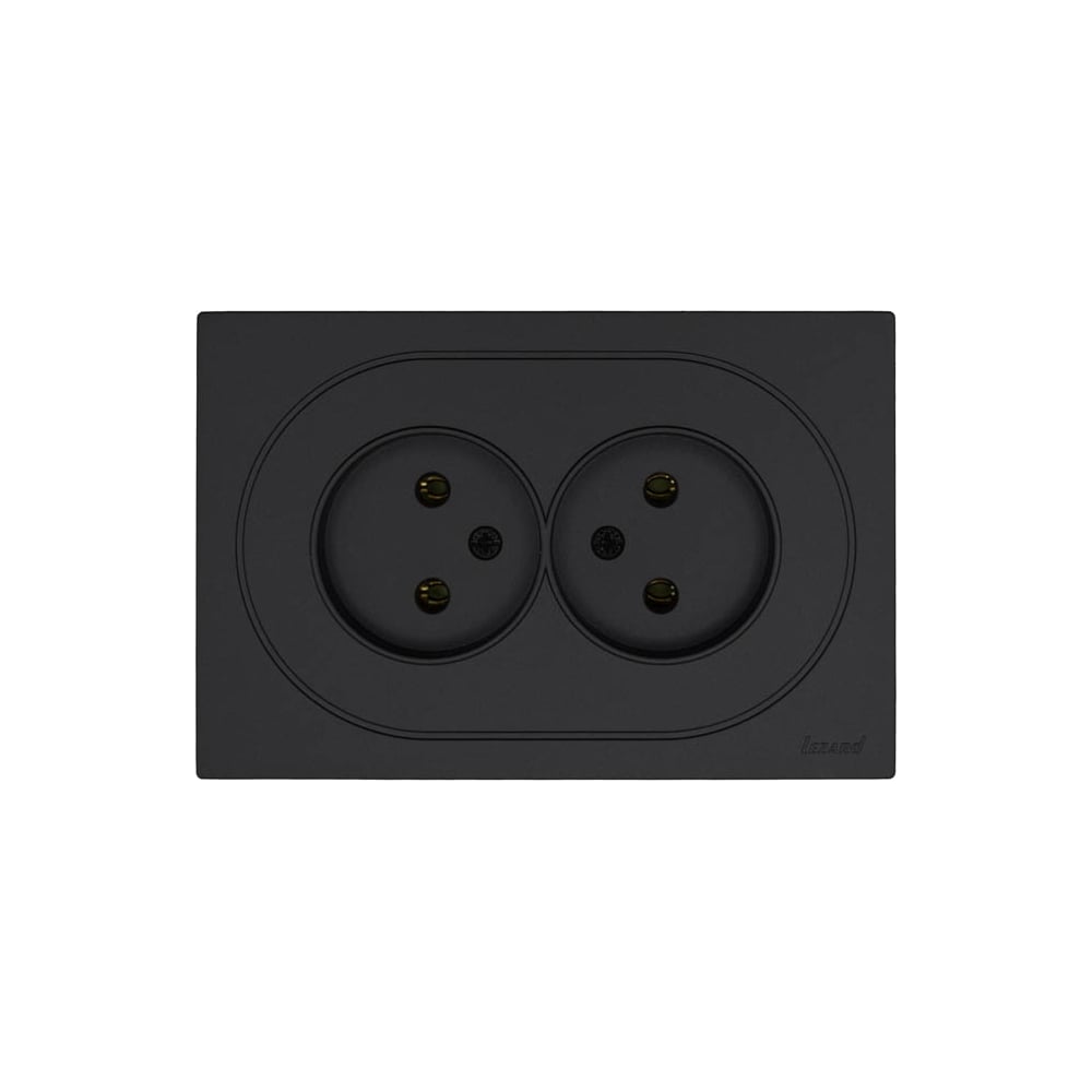 Изображение товара Розетка двойная Lezard OSEN без заземления, встройка, черный бархат, 743-4200-128B
