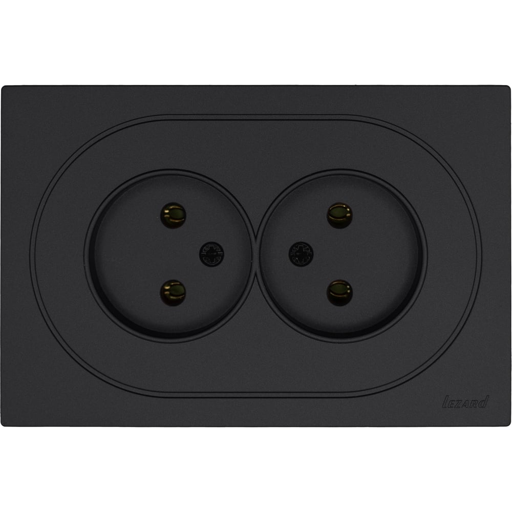 Изображение товара Розетка двойная Lezard OSEN без заземления, встройка, черный бархат, 743-4200-128B