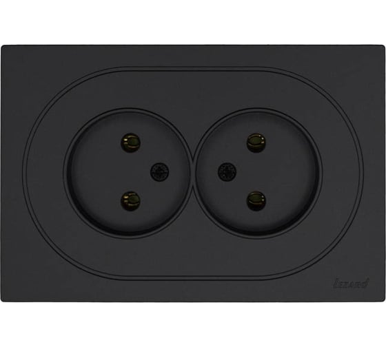 Изображение товара Розетка двойная Lezard OSEN без заземления, ПБТ, чёрный бархат 743-4200-128B