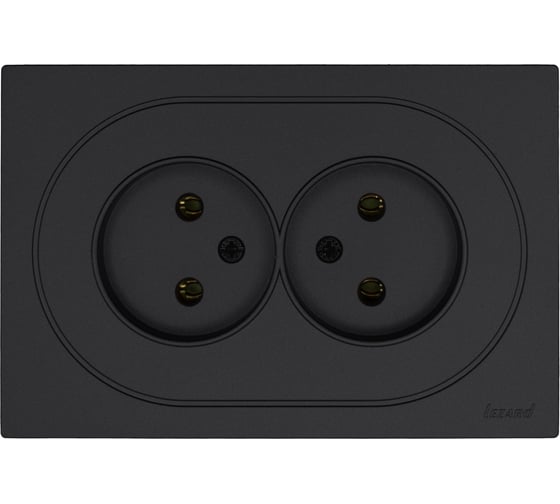 Изображение товара Розетка двойная б/з ПБТ Lezard OSEN чёрный бархат 743-4200-128B