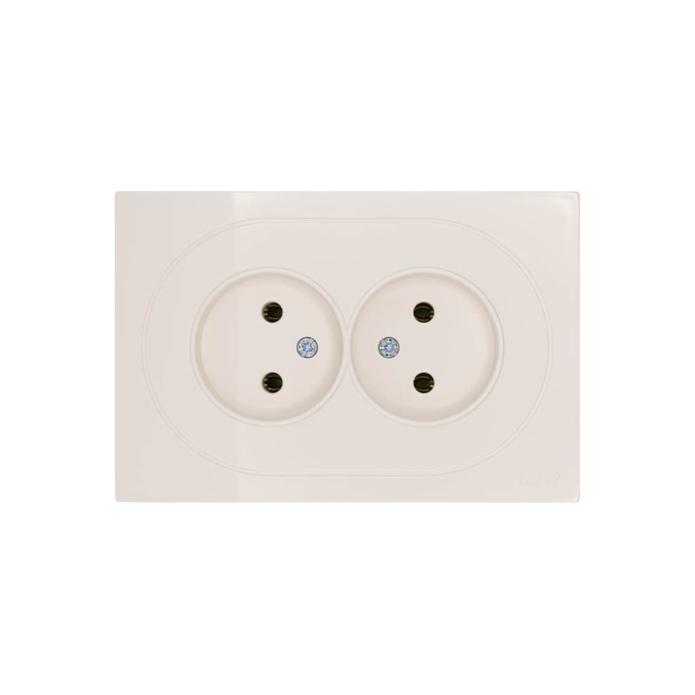 Изображение товара Розетка двойная Lezard OSEN без заземления слоновая кость встраиваемая IP20