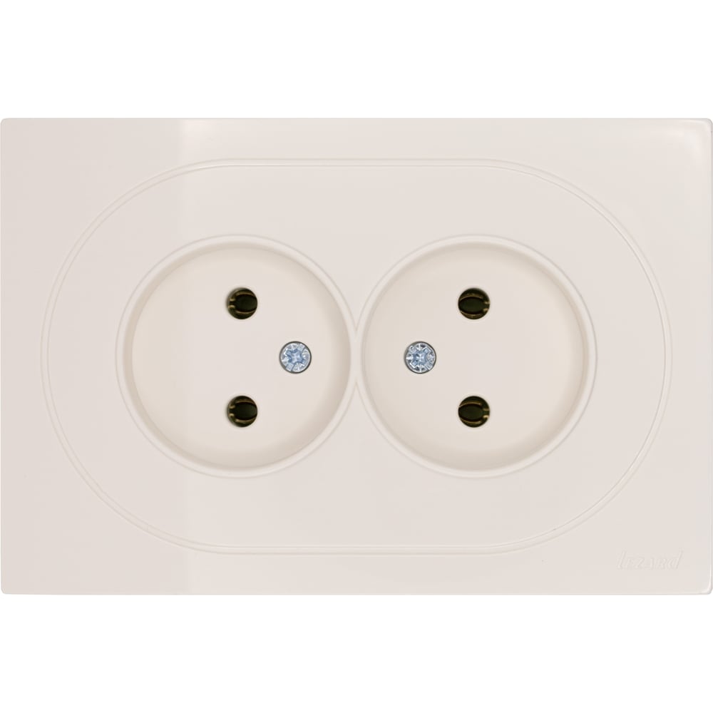 Изображение товара Розетка двойная Lezard OSEN без заземления слоновая кость встраиваемая IP20