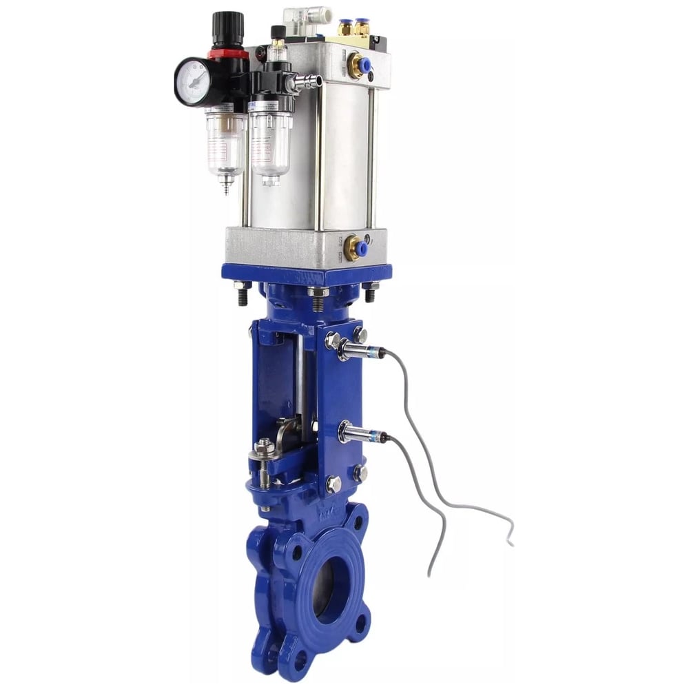 Изображение товара Задвижка DN.ru GGG40-304-EPDM-1W-Fb-2P Ду150 Ру10 с пневмоприводом