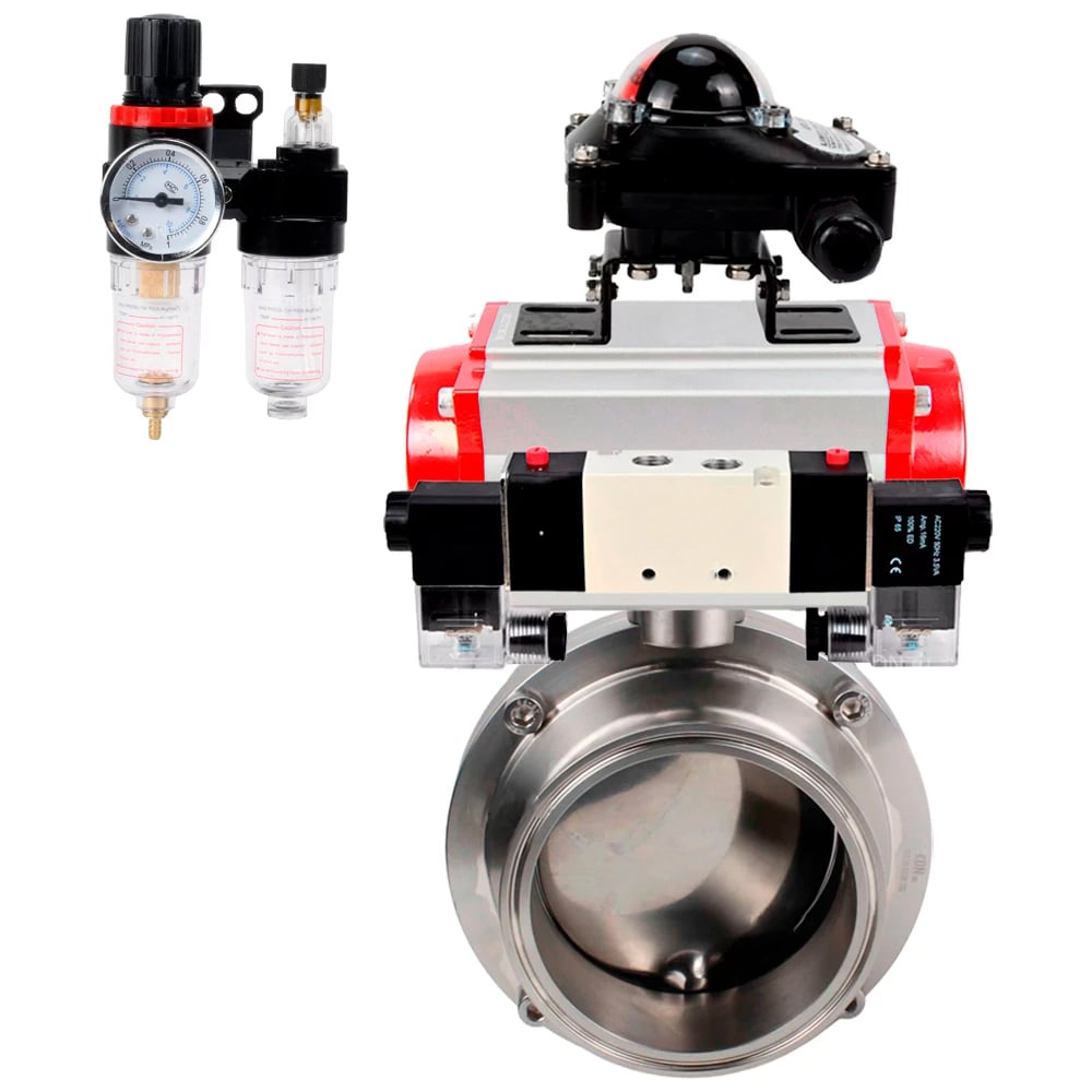 Изображение товара Затвор DN.ru clamp 304-304-Sil Ду100 Ру10 нержавеющая сталь