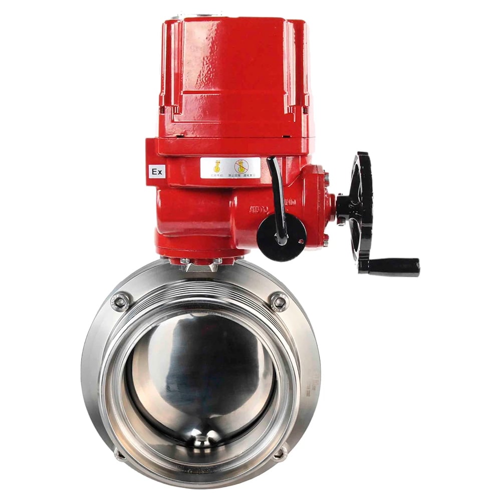 Изображение товара Затвор DN.ru дисковый 304-304-Sil-2W-T-H Ду100 Ру10 нержавеющая сталь