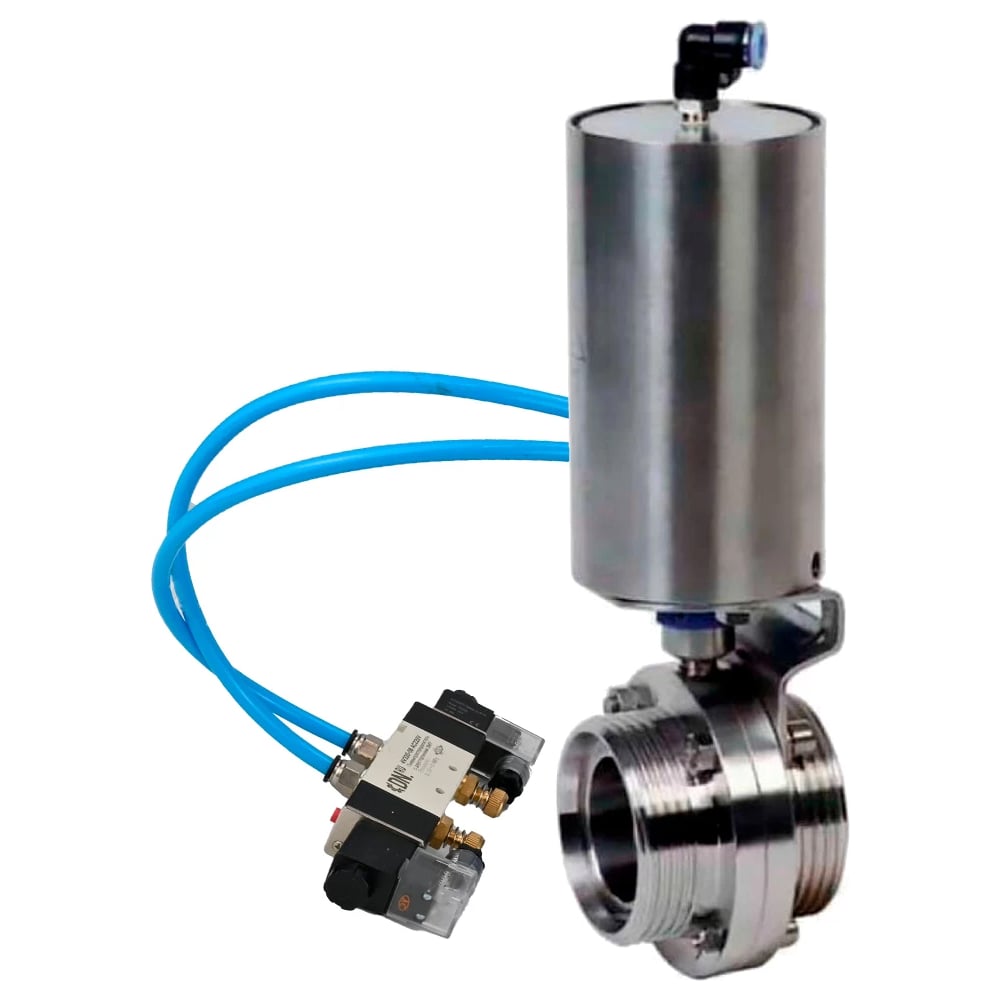 Изображение товара Затвор DN.ru дисковый 304-304-EPDM-2W-T-H Ду100 Ру10