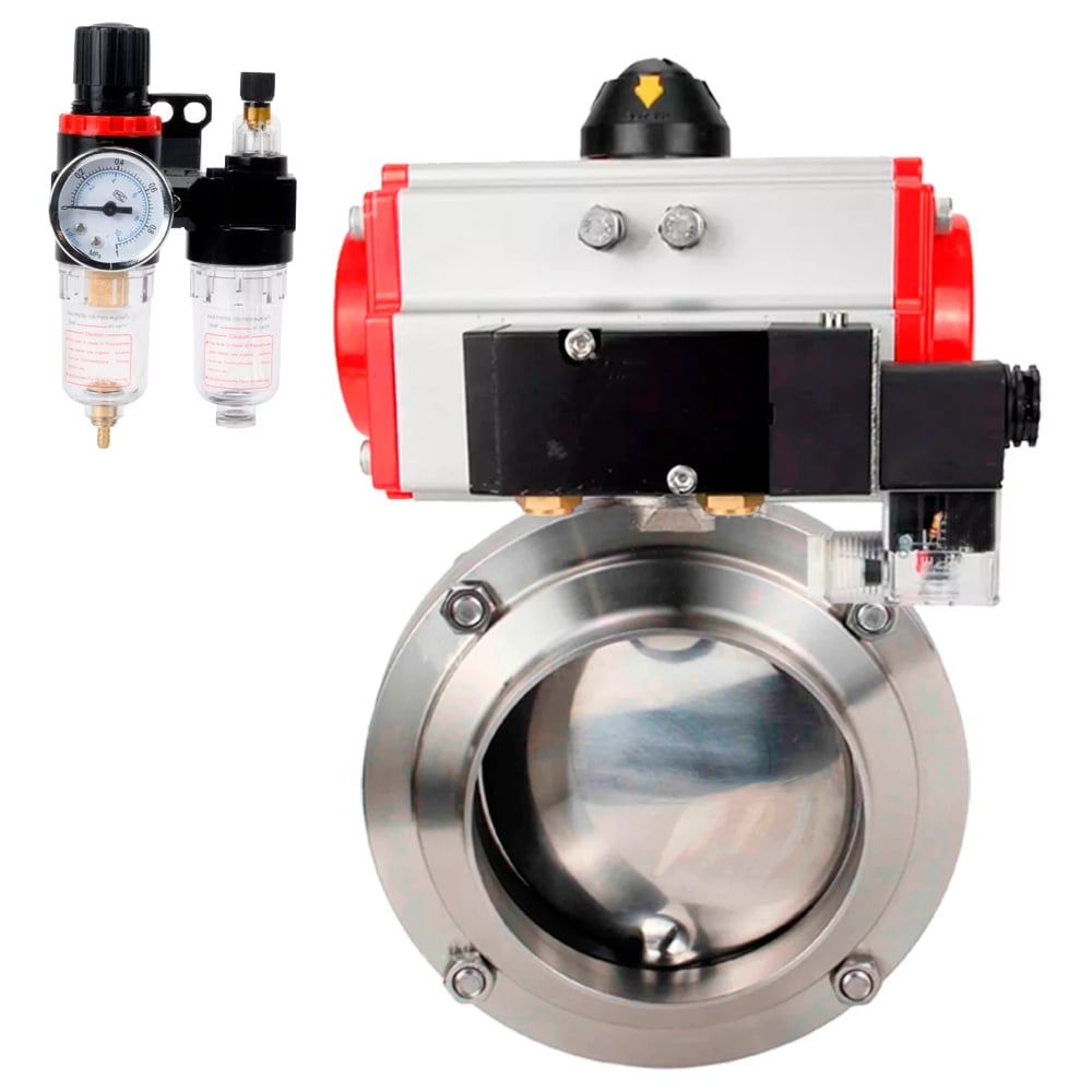 Изображение товара Затвор DN.ru дисковый 304-304-Sil Ду20 Ру10 из нержавеющей стали