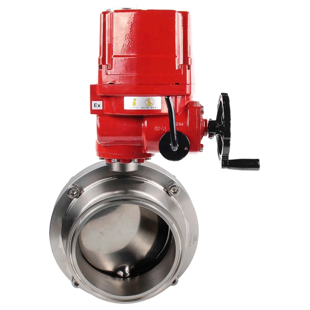 Изображение товара Затвор DN.ru clamp 304-304-EPDM Ду100 Ру10 электрический