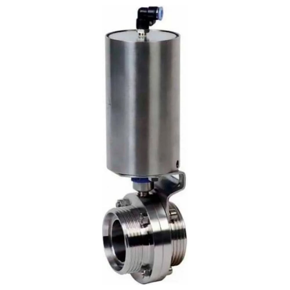 Изображение товара Затвор DN.ru дисковый 304-304-Sil-2W-T-H Ду100 Ру10 из нержавеющей стали