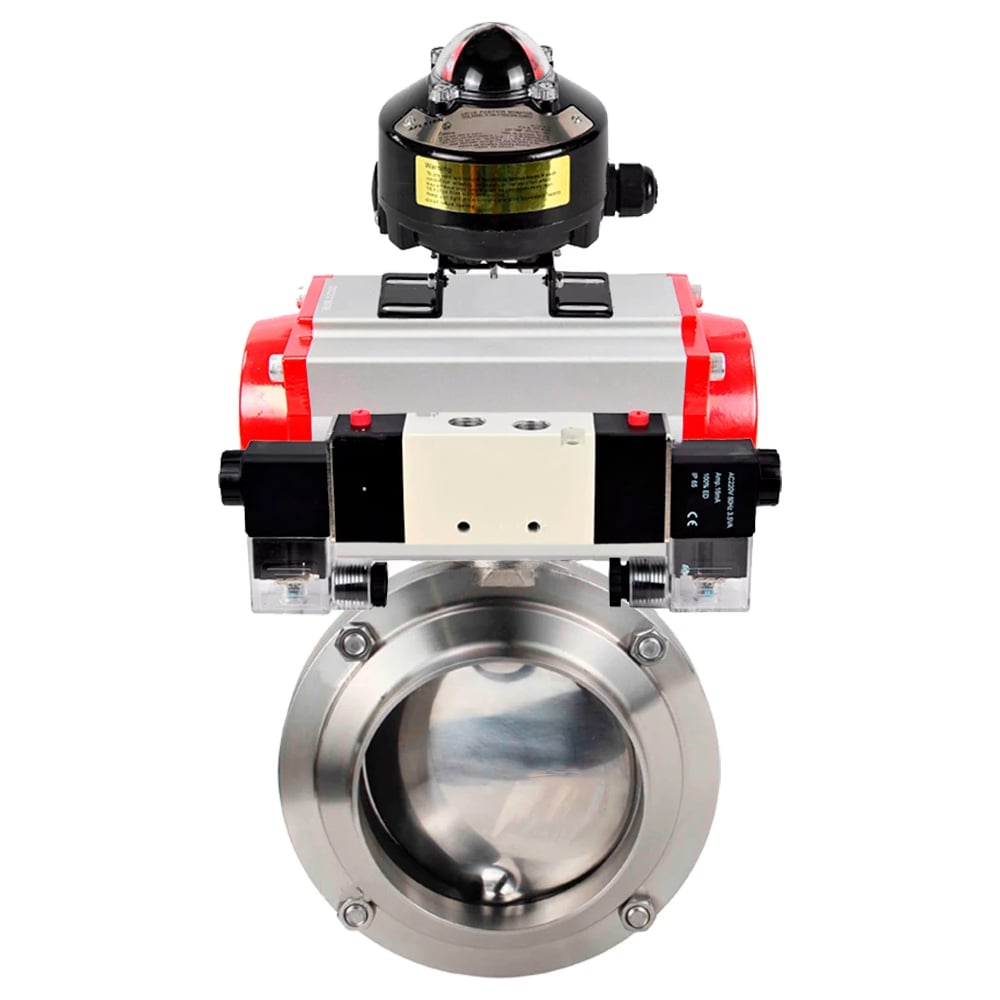 Изображение товара Затвор DN.ru дисковый 304-304-EPDM Ду50 Ру10 пневмопривод