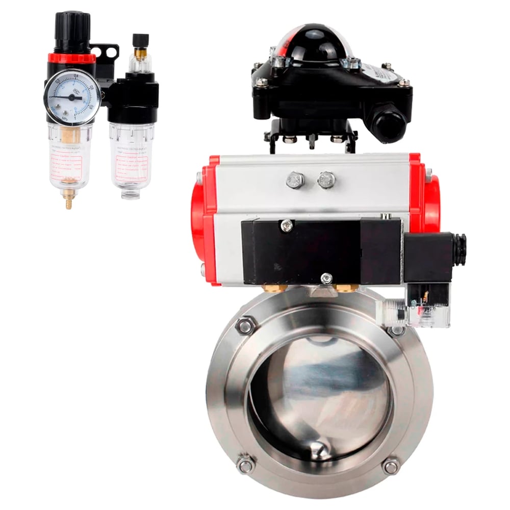 Изображение товара Затвор DN.ru 304-304-EPDM Ду100 Ру10 под приварку из нержавеющей стали