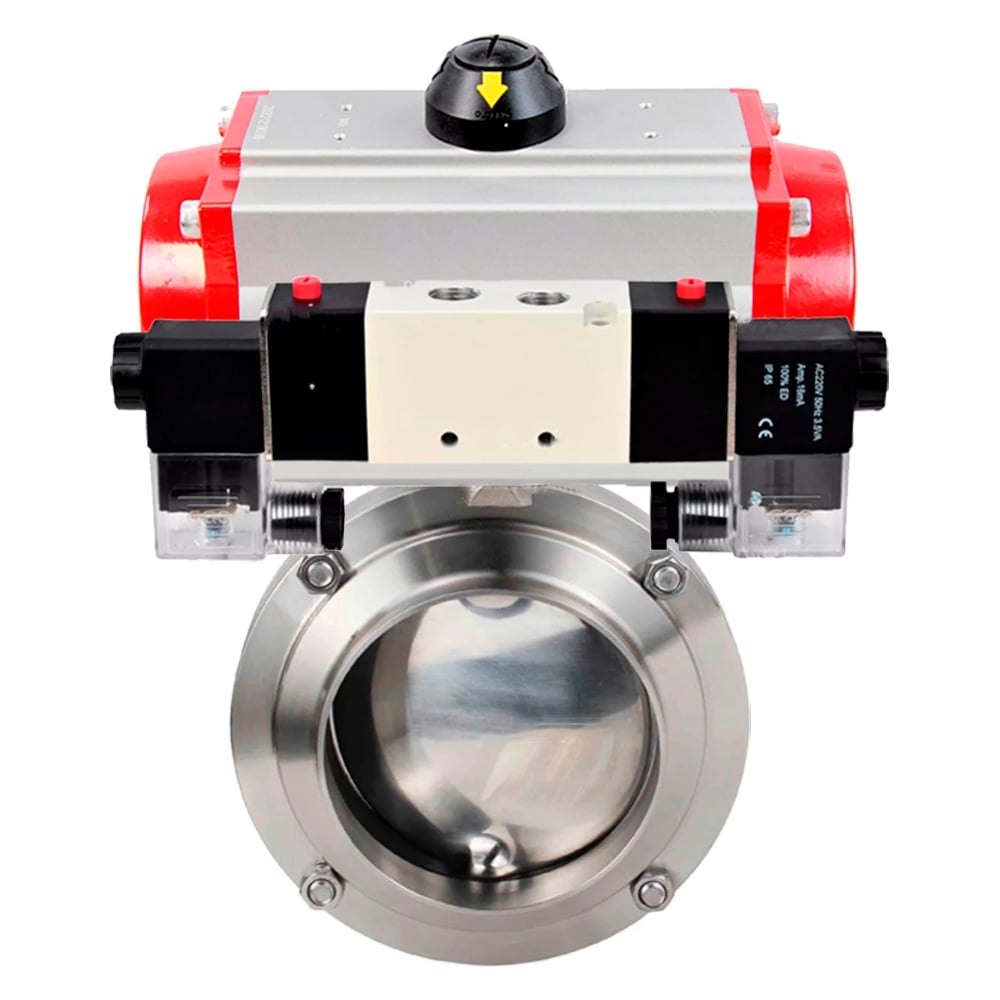 Изображение товара Затвор DN.ru 304-304-Sil Ду100 Ру10 под приварку из нержавеющей стали