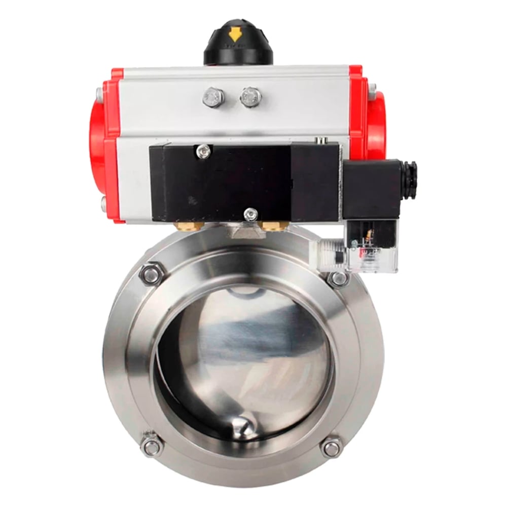 Изображение товара Дисковый затвор DN.ru 304-304-Sil 2W W H Ду20 пневмопривод нержавеющая сталь