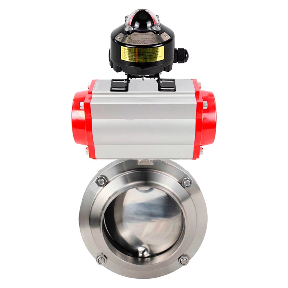 Изображение товара Затвор DN.ru дисковый 304-304-Sil Ду100 Ру10 под приварку из нержавеющей стали