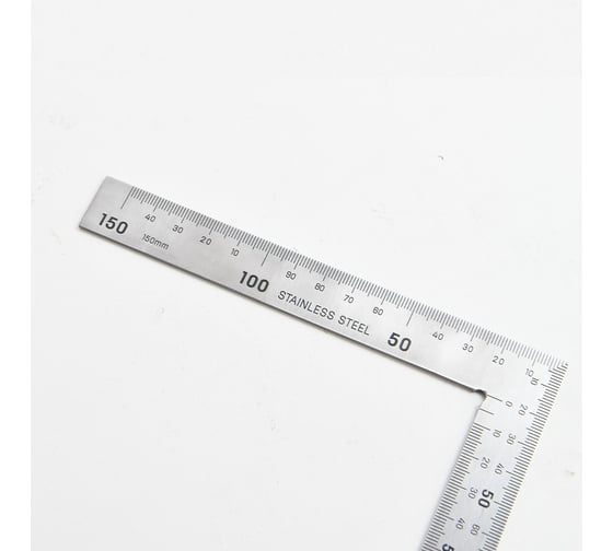 Изображение товара Угольник двусторонний цельнометаллический DELI 150х300мм  DL7130 нержавеющая сталь 212965