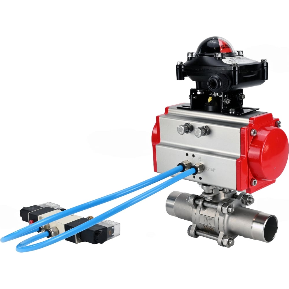 Изображение товара Кран шаровой DN.ru 316-316-PTFE-W-ISO-H Ду25 Ру63 нержавеющая сталь