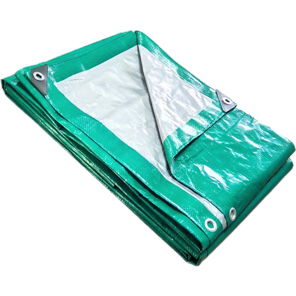 Изображение товара Универсальный тент ЧЗМ Защитник 120 8х10м зеленый серебристый водонепроницаемый