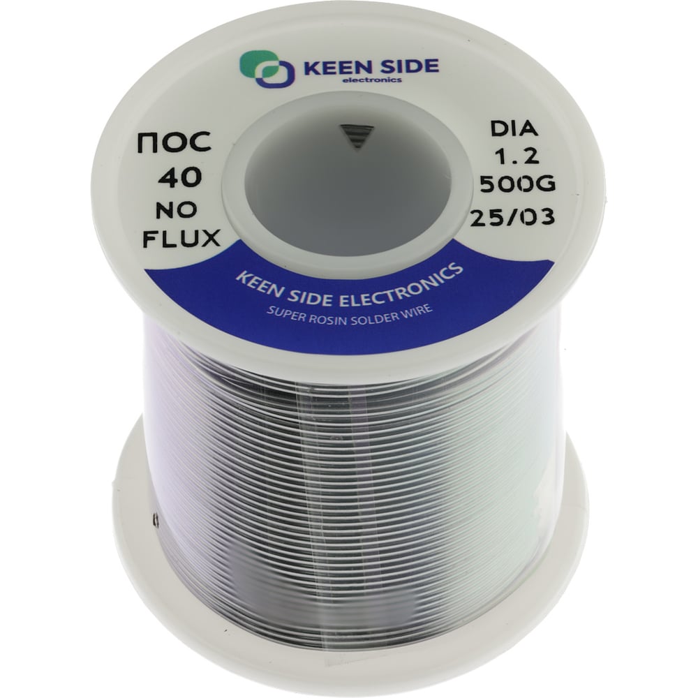Изображение товара Припой KEEN SIDE Sn40/Pb60-d1.2 500g мягкий проволочный для меди и латуни