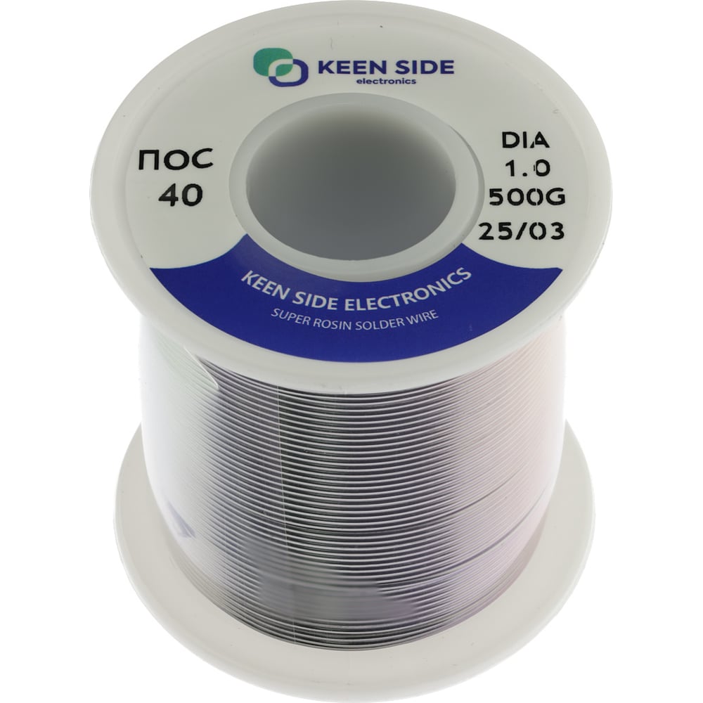 Изображение товара Припой KEEN SIDE Sn40/Pb60-d1.0-500g для пайки меди и латуни