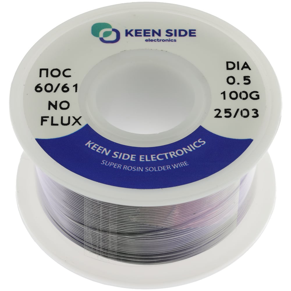 Изображение товара Припой KEEN SIDE Sn60/Pb40-d0.5 для пайки меди и латуни