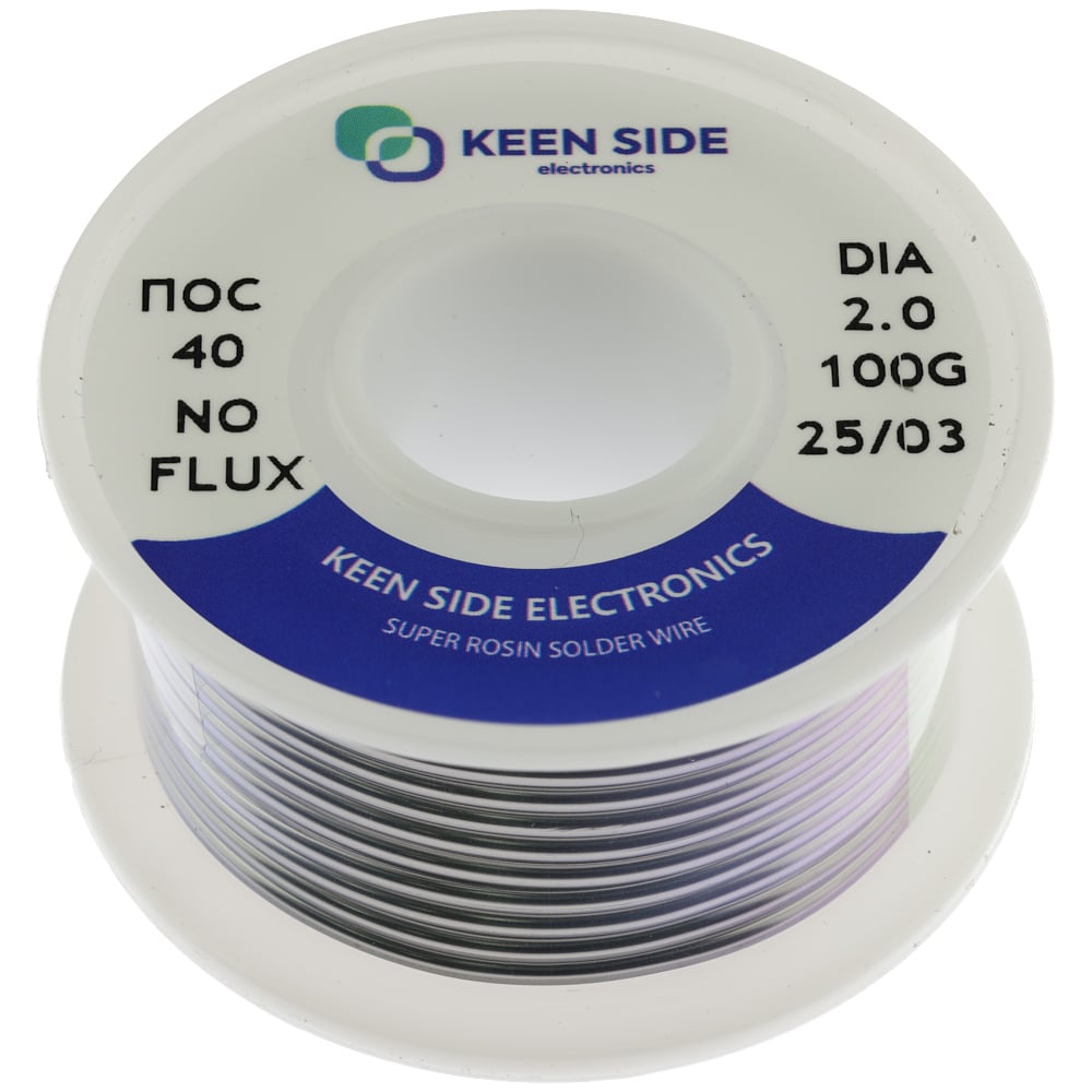Изображение товара Припой KEEN SIDE Sn40/Pb60-d2.0-100g ПОС 40 (упаковка 2 шт.) 192727