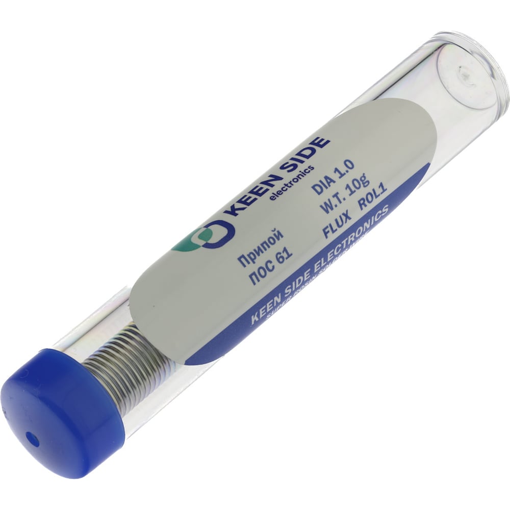 Изображение товара Припой KEEN SIDE Sn61/Pb39-d1.0-10g проволока с флюсом для пайки меди и латуни