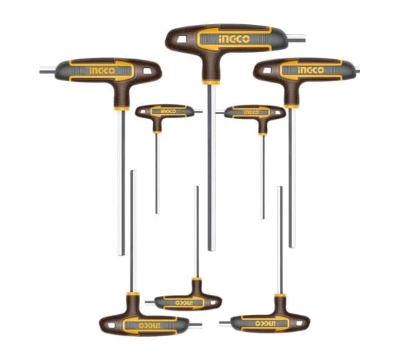 Изображение товара Набор Т-образных шестигранных ключей INGCO INDUSTRIAL HEX 2-10мм S2 8шт. HHKT8081 HHKT80818