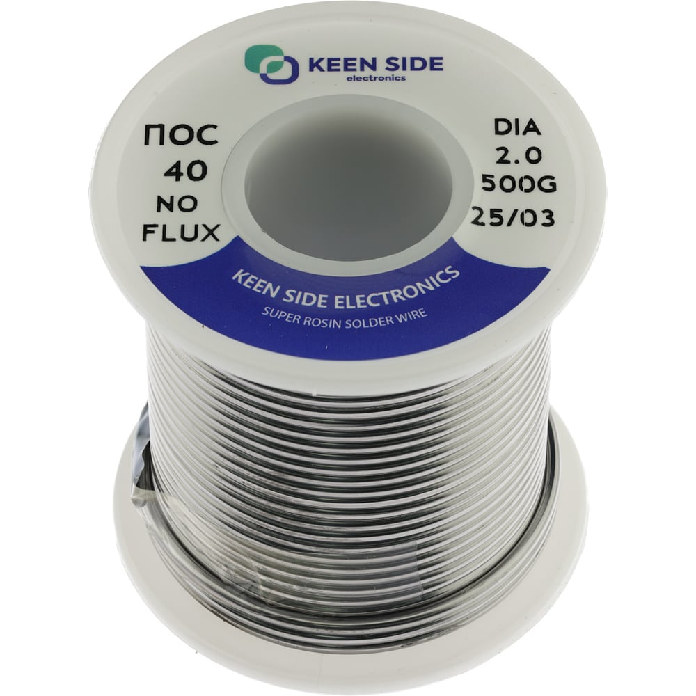 Изображение товара Припой KEEN SIDE Sn40/Pb60-d2.0-500g для пайки меди и латуни