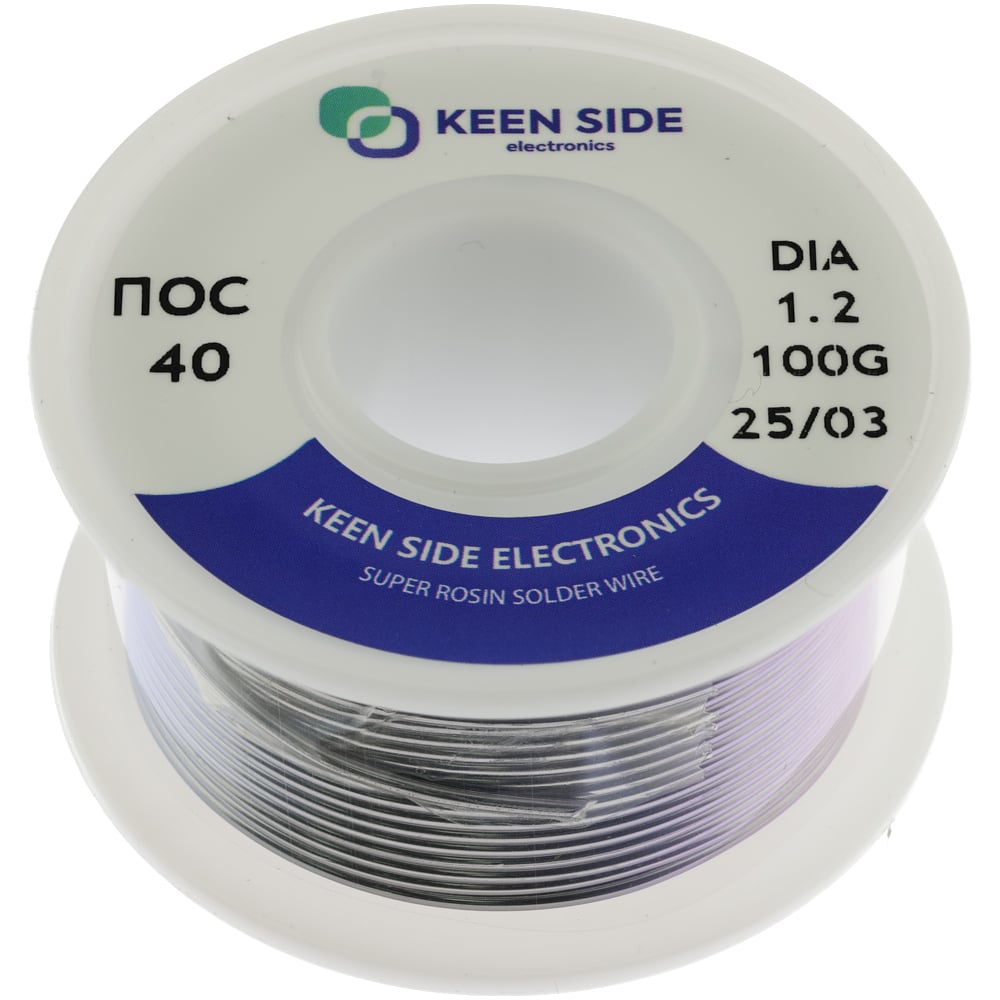 Изображение товара Припой KEEN SIDE Sn40/Pb60-d1.2-100g ПОС 40 (упаковка 2 шт.) 192724