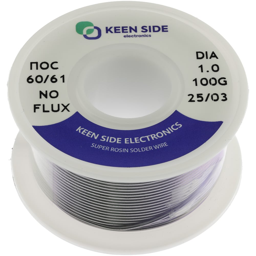 Изображение товара Припой KEEN SIDE Sn60/Pb40 д1.0 100 г для пайки меди и латуни