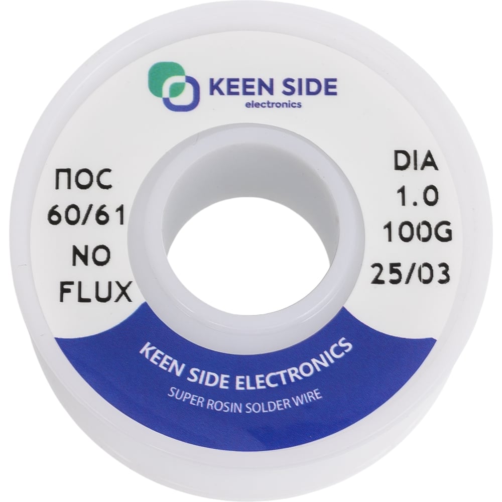 Изображение товара Припой KEEN SIDE Sn60/Pb40 д1.0 100 г для пайки меди и латуни