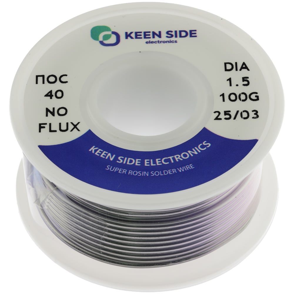 Изображение товара Припой KEEN SIDE Sn40/Pb60-d1.5-100g ПОС 40 (упаковка 2 шт.) 192726