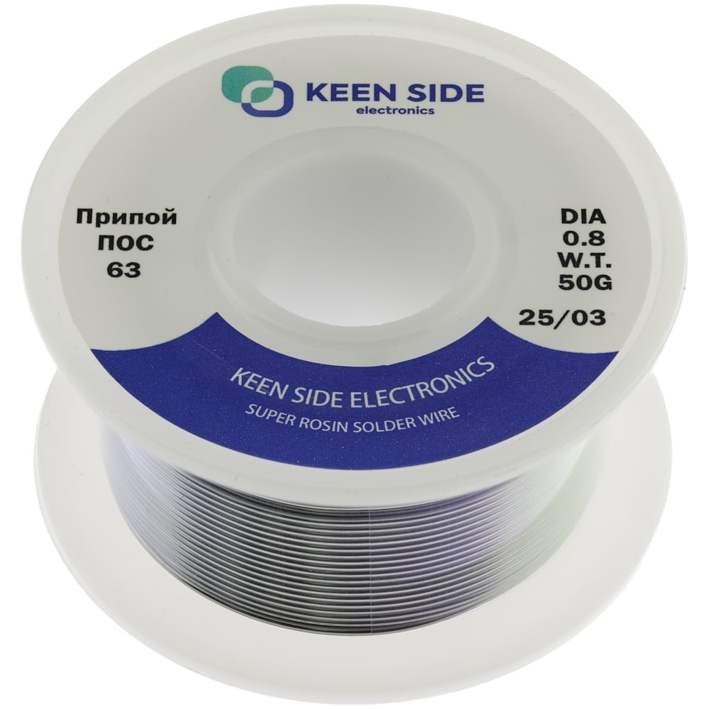 Изображение товара Припой KEEN SIDE Sn63/Pb37-50g с флюсом для пайки