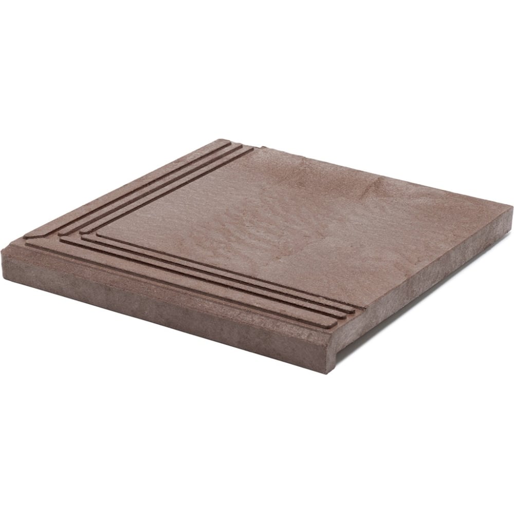 Изображение товара Ступень угловая полимерпесчаная weeco Берлин 345х345х23мм, цвет шоколад, 4шт БУШ4