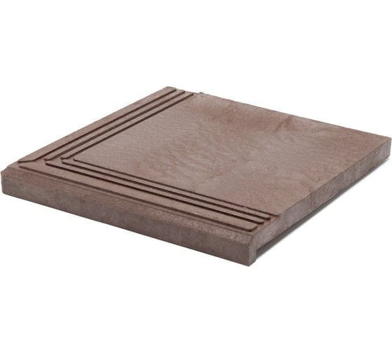 Изображение товара Ступень угловая полимерпесчаная weeco Берлин 345х345х23мм, цвет шоколад, 4шт БУШ4