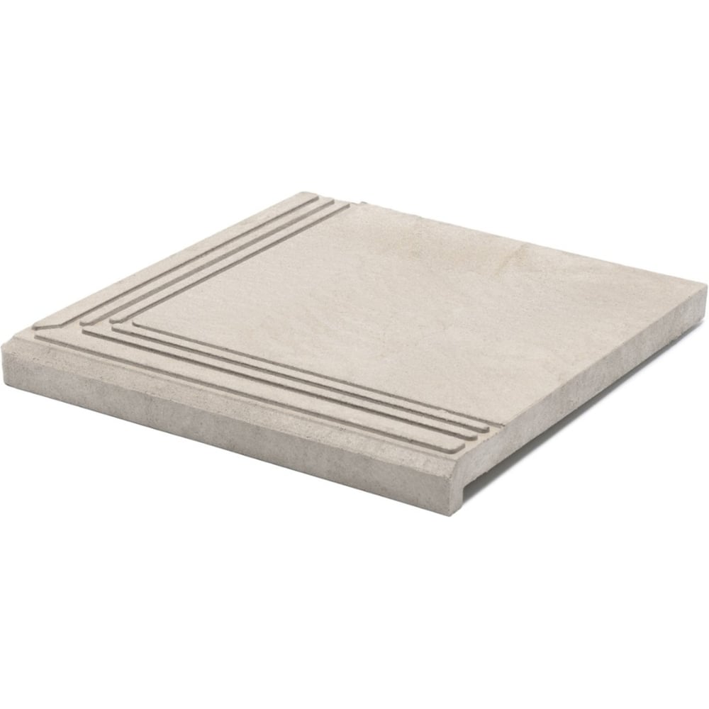 Изображение товара Угловая полимерпесчаная ступень Берлин 340x340x23мм светло-серая 4 шт