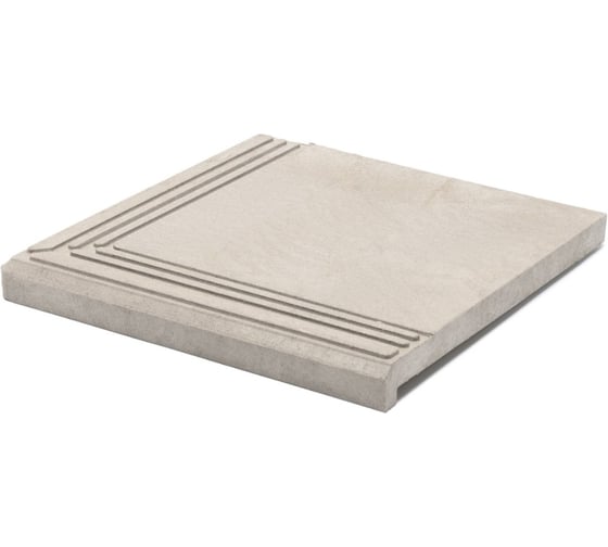 Изображение товара Ступень угловая полимерпесчаная weeco Берлин 340х340х23мм, цвет светло-серый, 4шт БУСС4