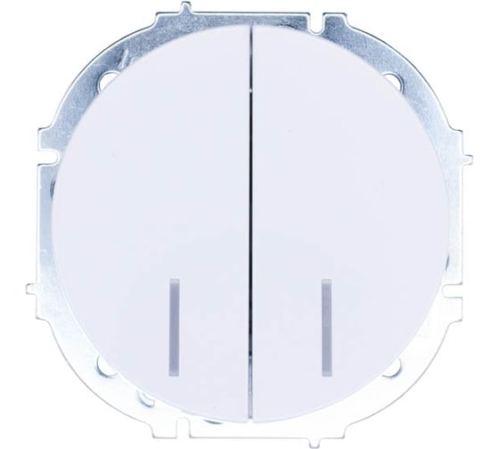 Изображение товара Выключатель двойной с подсветкой белый Lezard OSEN 743-0288-112