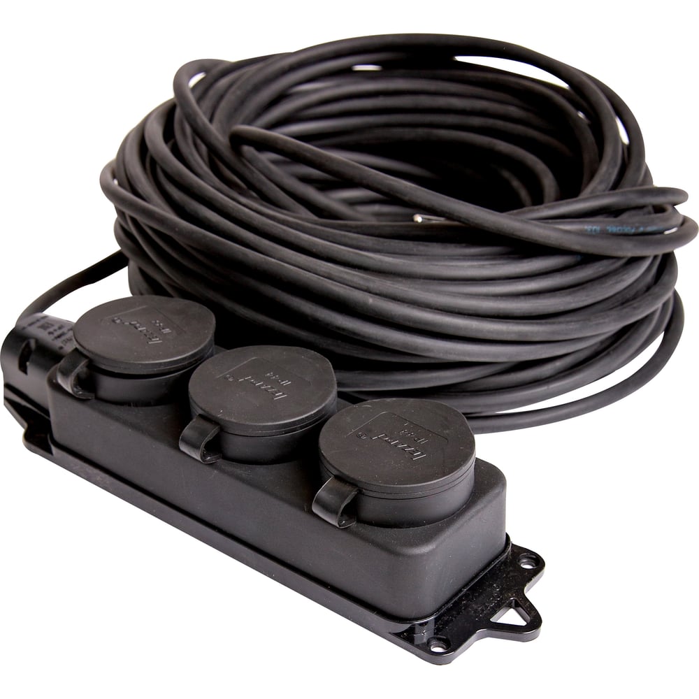 Изображение товара Удлинитель морозостойкий 3 розетки 50м IP44 КГ АТЛАНТ Электрон EL70103