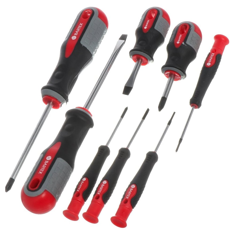 Изображение товара Набор отверток BARTEX 8 предметов с трехкомпонентной ручкой